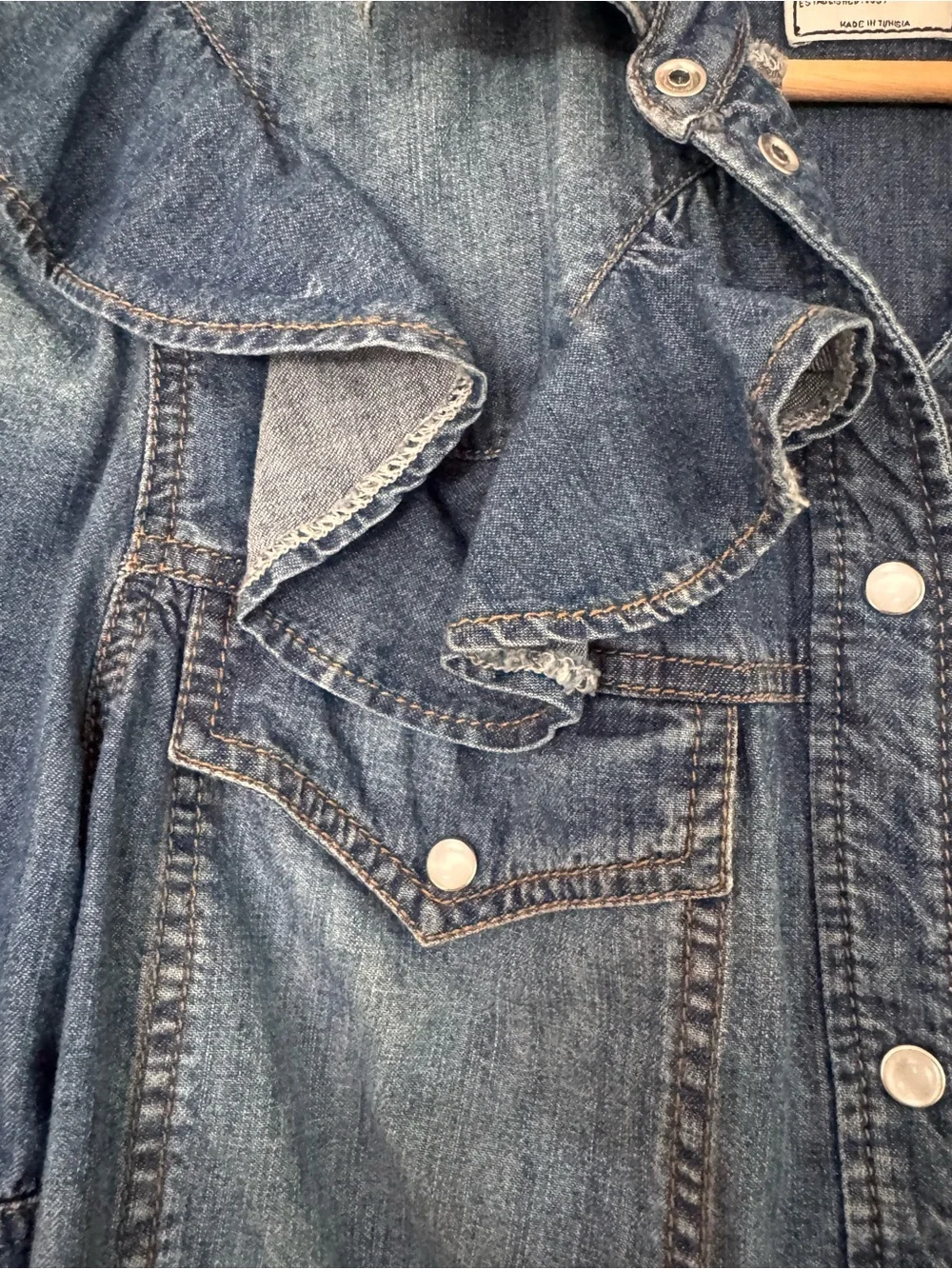Zadig & Voltaire Toky Ruffle Denim Shirt - Picture 9 of 11